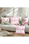 Pink Tulip Patterned Runner and Set of 4 Cushion Covers Just Bloom - 7