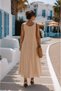 Women's V-Neck Strappy Long Pera Dress & Loose Short Sleeve Blouse Two-Piece Set - 3