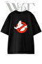 Ghostbusters Design Printed Unisex Black Oversize T-Shirt