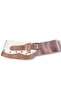 Women's Brown & Cream Genuine Leather Belt - Forêt Handmade Design