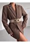 Gold Buckle Interlocking Elastic Women's Belt, Jacket Belt, Shirt Belt, Dress Belt - 4