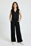 Black Girls' Stoned Zero-Sleeve Vest and Wide-Leg Pants Set 24708 - 2