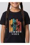 Girls Summer Vibes Black T-Shirt - 5