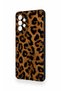Samsung-A73 Compatible Dark Leopard Leather Patterned Silicone Case - 4