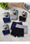 5 Pieces of Berrak Men's Boxer Black Gray Navy Blue 95% Cotton 5% Elastane Lycra Soft Breathable Comfortable Boxer 1097