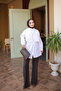 White Windbreaker Detailed Waist Tie Shirt - 2