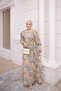 Yellow Elastic Sleeve Dress with Buckle Detail - 2