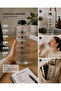 Glass Flask with Black Plastic Lid – Transparent Glass Beverage Bottle 1 L - 4