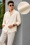 Fit Cut Cotton Linen, Breathable, Light Textured, Quick-Ironing, Button-Up Collar, Men's Linen Shirt