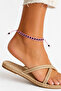 Halhal Pink Black Beaded Adjustable Women's Anklet