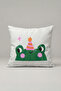 Cute Frog Patterned Cushion Cover with Birthday Cake 164 – Birthday Frog Design 45X45 cm