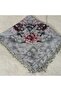 Handmade Patterned Hand Embroidered Cheesecloth with Ring Beads on the Writing Edge Yemeni, Scarf, 4 Sides Embroidered - 6