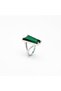 Silver Ring With Green Emerald Stone - 2