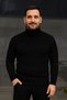 Men's Ribbed Sweater Full Turtleneck Knitwear Set of 2 Beige-Black - 6