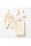 Ivory Lace Ecru Lace Collar Self-Patterned 5-Piece Newborn Hospital Discharge Set 0-3 Months