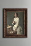 Elegant Woman in White Dress - Vintage Patterned Painting - Thick Model