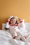 Baby Girl & Child Ruffled and Buttoned Red Heart Detailed 100% Cotton Pajama Set - 3