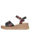 Women's vegan leather multi-colored thick sole sandals - teddy bear design - 3