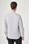 Gray Buttoned Collar Oxford Slim Fit Cotton Shirt 1004265124 - 5