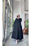 Ruffled Skuba Dress - Black - 6