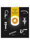 Tempesta-F Trigger Spray Hand Shower Set with Teflon Tape, Wall Holder Set, 180mm Hose, Chrome - 6