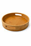 Bamboo Round Tray with Self-Held Handles 25X5 cm - Decorative, Bohemian, Scandinavian, Modern - 2