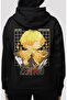 Zenitsu Agatsuma Kimetsu No Yaiba Anime Back Printed Unisex Oversize Combed Cotton Hoodie - 3