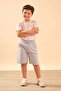Unisex Children's Cotton Shorts with Elastic Waist and Pockets 9050 Gray - 6