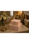 Inside Velvet Lacquered Painted Outside Glass Double Set Decorative Box Square Jewelry Chest Makeup Box 22X10 - 17X8Cm
