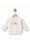 100% Organic Cotton Unisex Baby Top and Bottom Set with Lamb Embroidery, 2-Piece Set Ecru - 3