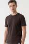 Brown Crew Neck Short Sleeve Slim Fit Cotton T-Shirt 1011265166