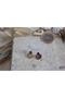 Colorful Stone Steel Earrings / Blue - 4