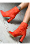Happy Orange Orange Suede 10 cm Heel Summer Boots Sandals - 2