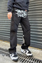 Unisex Graffiti Printed Cargo Pants with Pocket Detail - 2