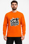 English Setter Dog Printed Hunting Nature 100% Cotton Long Sleeve Basic Orange 24/1 T-Shirt - 2