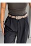 Women's Square Buckle Silver Belt Waist Belt Coat Belt Dress Belt Trouser Belt - 2