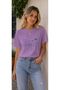 تي شيرت نسائي أساسي مطبوع رقميًا بتصميم قطة