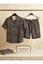 Men's Shorts Shirt Camping Shirt and Shorts Linen Cotton Summer Set 100% Linen Camo Pattern