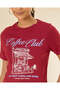Women Burgundy Graphic T-Shirt - 4