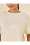 Women Cream Short Sleeve Crew Neck T-Shirt - 4