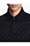 Men's Regular Cut Logo Printed Short Sleeve Navy Blue Polo Neck T-Shirt - 3