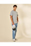 Men Blue Printed Basic Graphic T-Shirt - 5