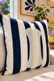 Punch Embroidered Throw Pillow Cover - 43*43 cm - Navy Blue Letter I - Pnk001 - 2