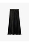 Balık Form Slim Fit Textured Satin Midi Skirt - 3