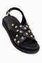 Lucina Black Cross-Strapped Women's Sandals