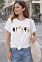 Fun Cat Printed Short Sleeve Crew Neck Women's Tshirt
