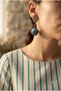 Handmade Turquoise Ceramic Earrings with Brass Fittings - 3