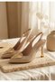 Bonwe Beige Patent Leather Heeled Shoes - 2