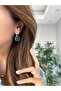 Special Series Premium Women's Nişantaşı Steel Dangle Blue Stone Earrings - 3