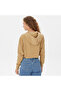 Trend Crop Women's Khaki Hoodie - 2
